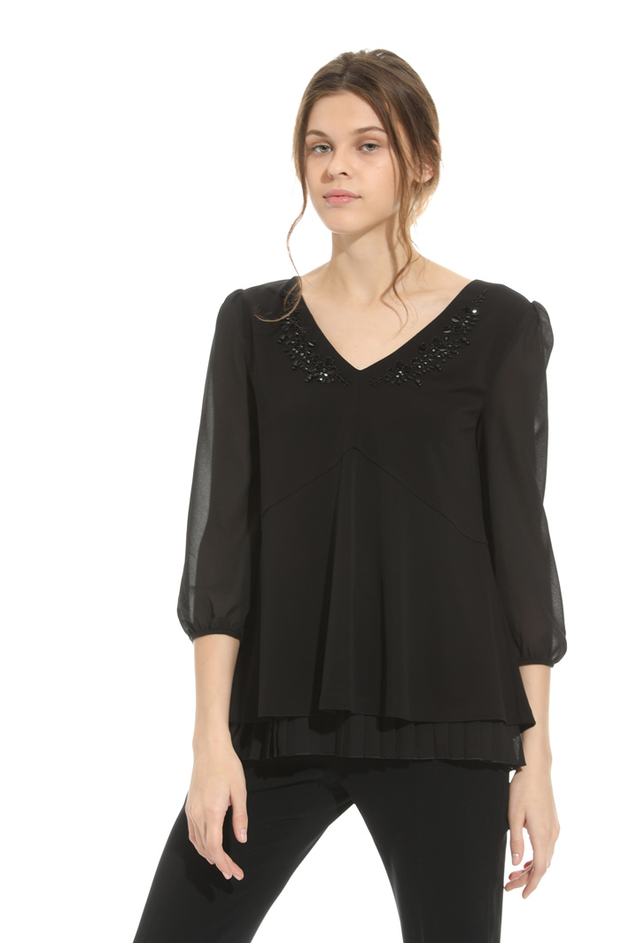 Blusa in jersey con ricamo Intrend Blusa in jersey con ricamo Intrend