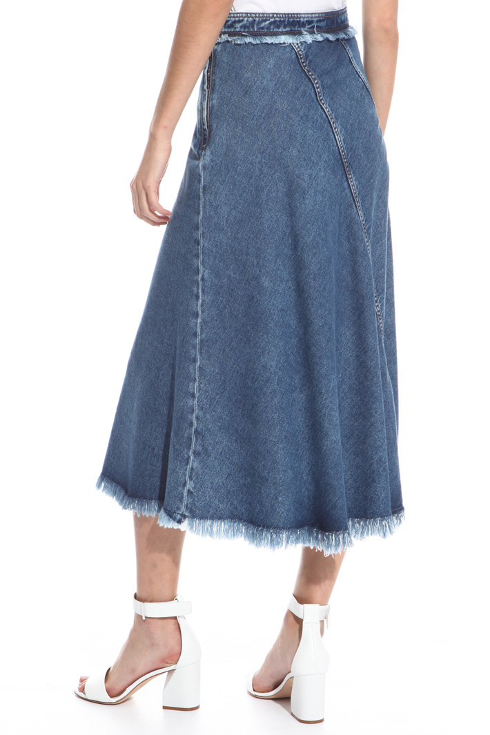 Fringed denim skirt Intrend Fringed denim skirt Intrend