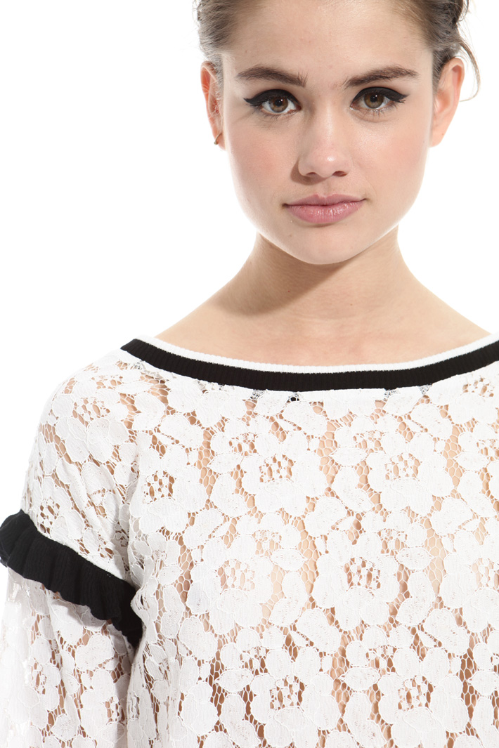 Maglia in pizzo con ruches Intrend Maglia in pizzo con ruches Intrend