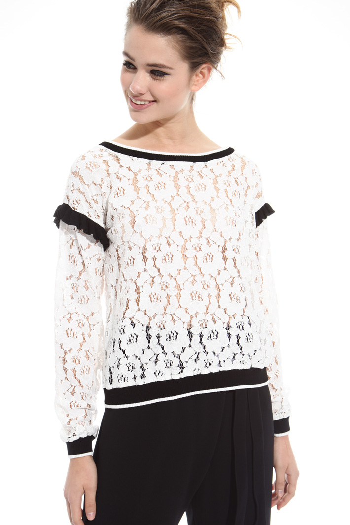 Maglia in pizzo con ruches Intrend Maglia in pizzo con ruches Intrend