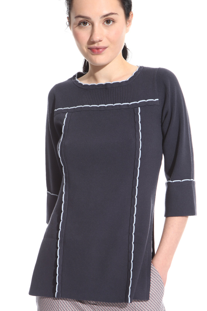 Scalloped trim tunic Intrend Scalloped trim tunic Intrend