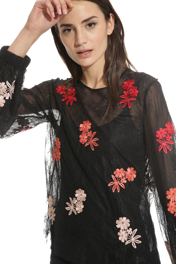 Blusa in tulle stretch Intrend Blusa in tulle stretch Intrend