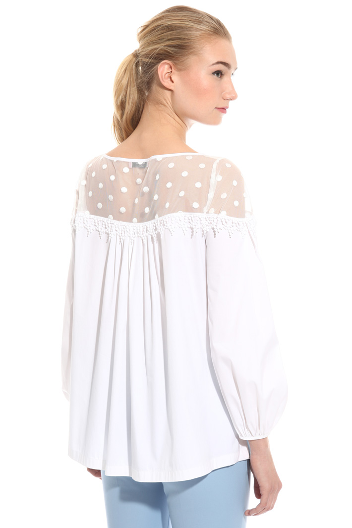 Blusa in popeline e tulle Intrend Blusa in popeline e tulle Intrend