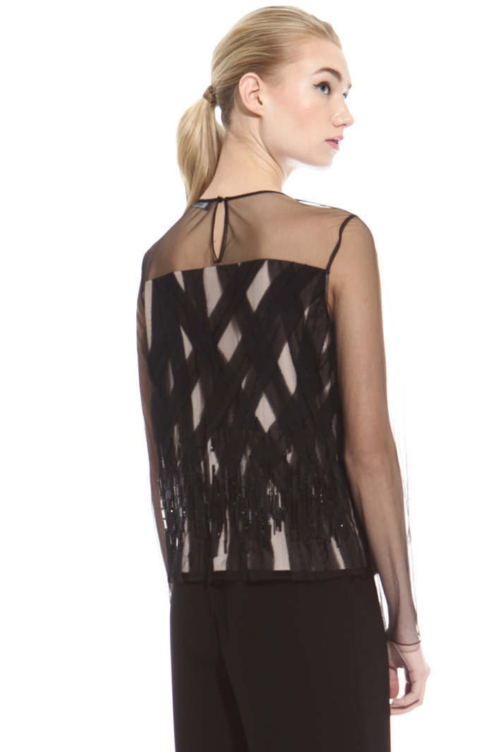 Embroidered tulle top Intrend Embroidered tulle top Intrend