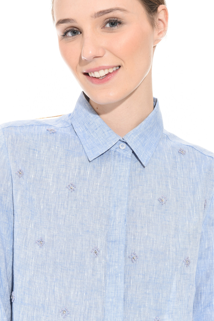 Embroidered linen shirt Intrend Embroidered linen shirt Intrend