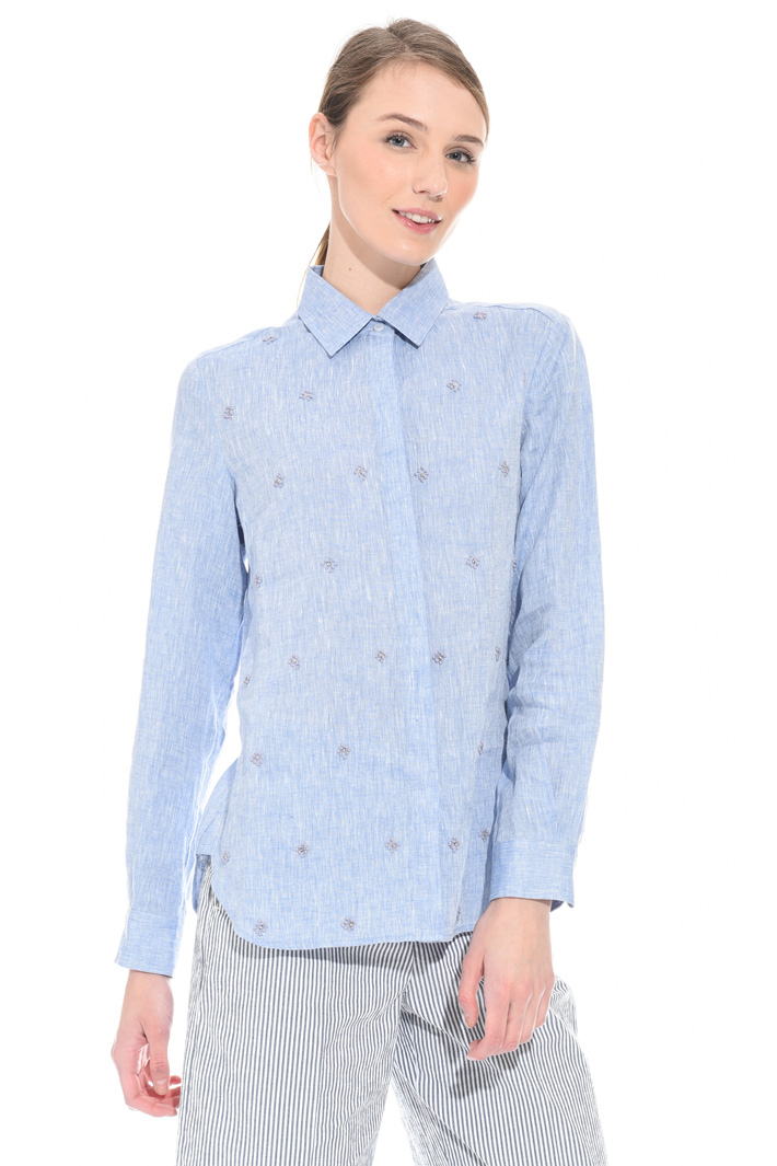 Embroidered linen shirt Intrend Embroidered linen shirt Intrend