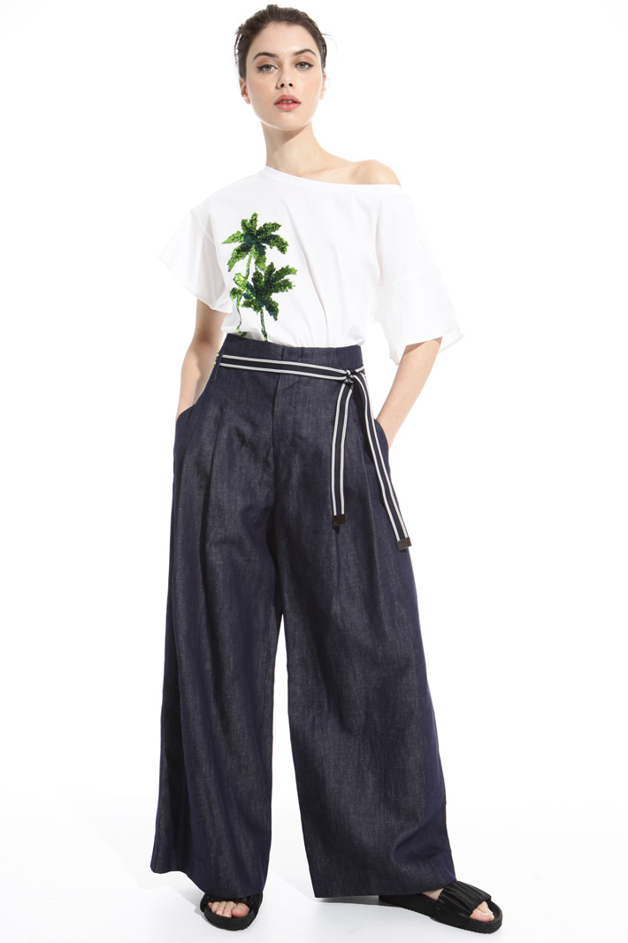 Pantalone ampio in denim Intrend Pantalone ampio in denim Intrend