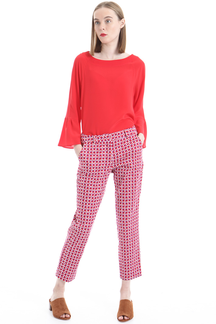 Printed cotton trousers Intrend Printed cotton trousers Intrend