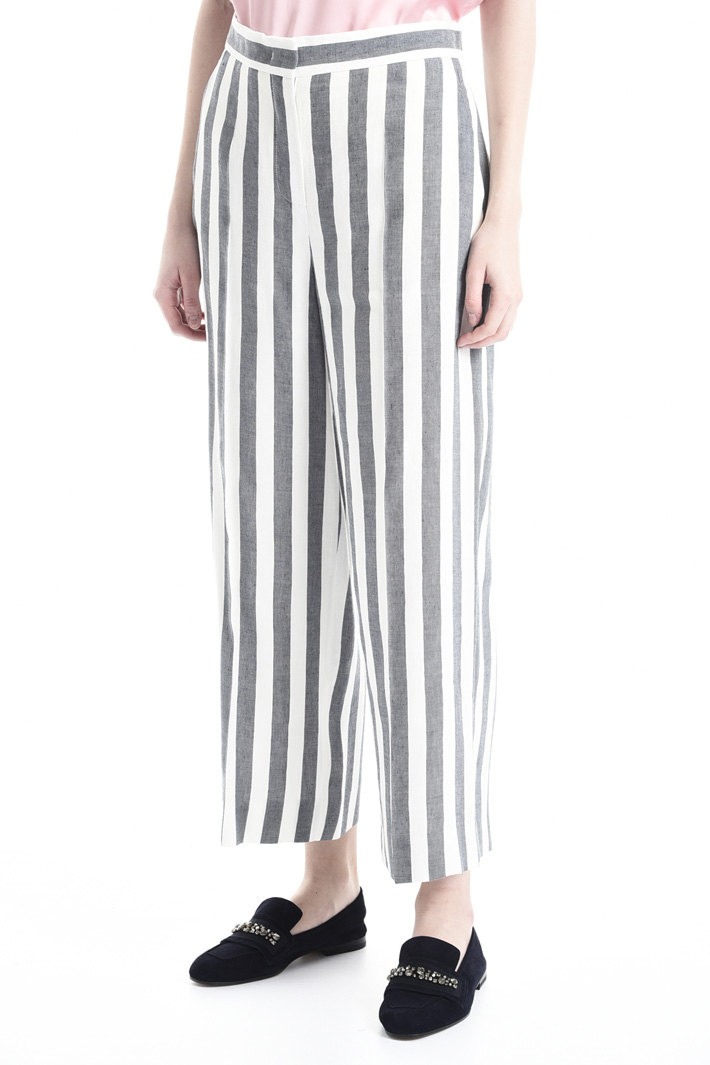 Pantalone in lino a righe Intrend Pantalone in lino a righe Intrend