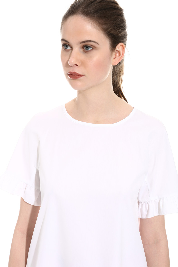 Flared poplin top Intrend Flared poplin top Intrend