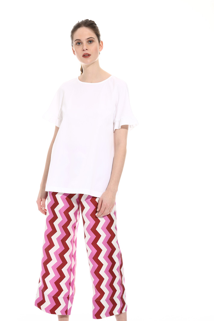 Flared poplin top Intrend Flared poplin top Intrend