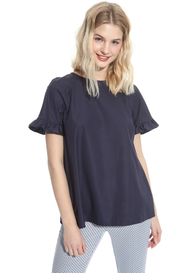 Flared poplin top Intrend Flared poplin top Intrend