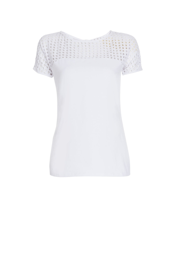 Perforated yoke T-shirt Intrend Perforated yoke T-shirt Intrend