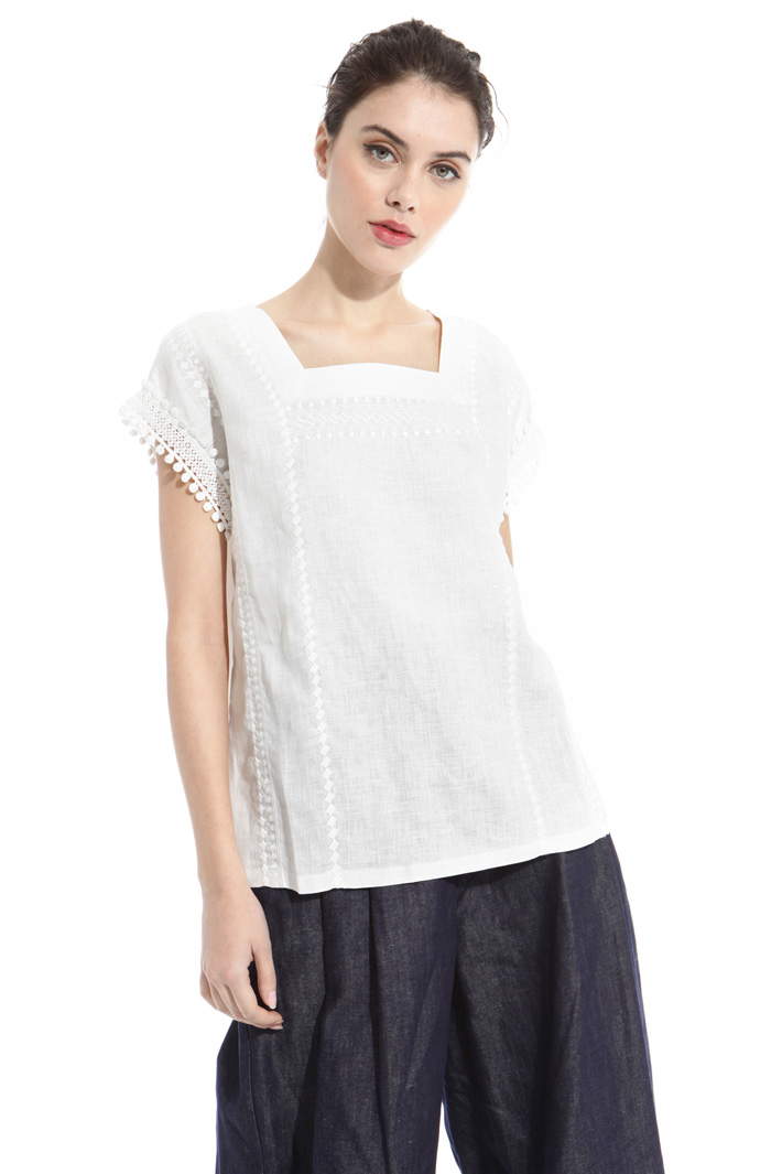Top in tela di lino e jersey Intrend Top in tela di lino e jersey Intrend