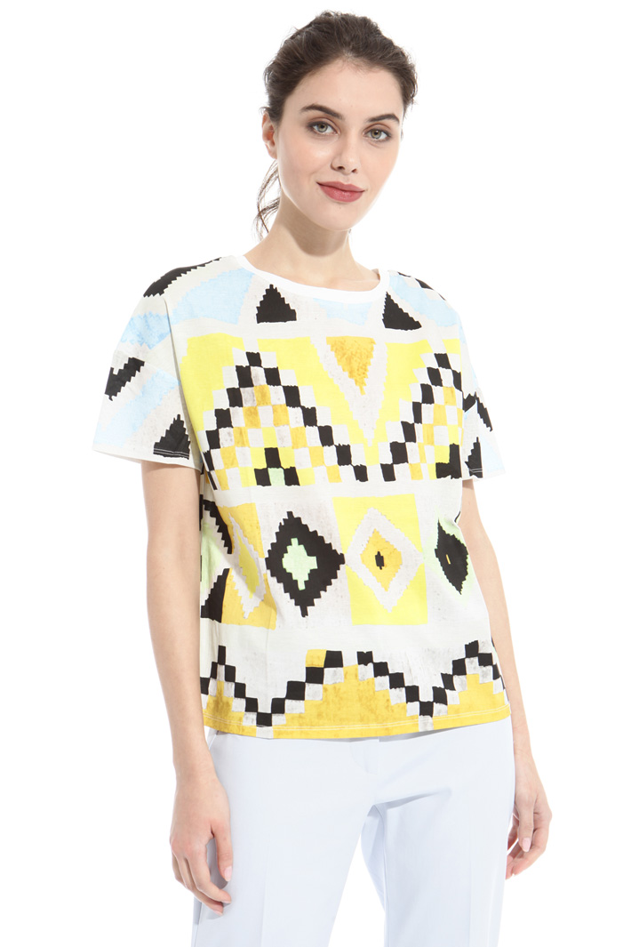 Printed boxy T-shirt Intrend Printed boxy T-shirt Intrend