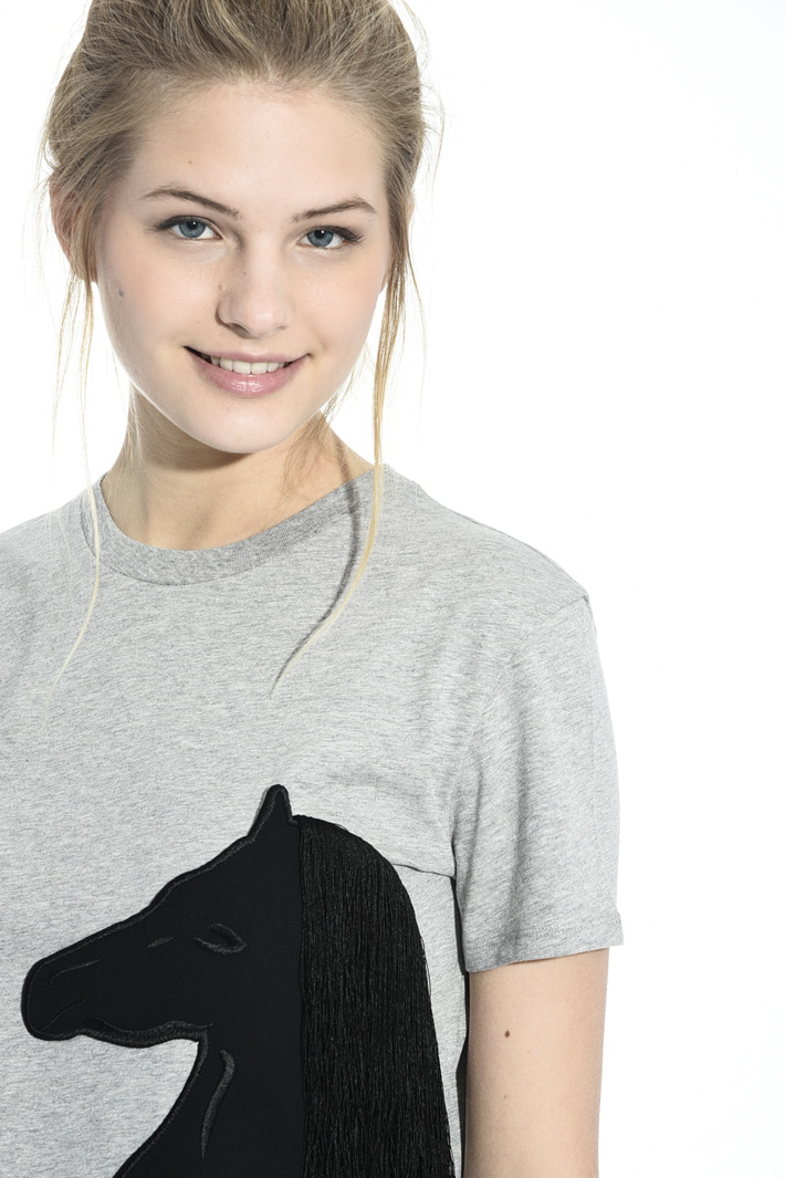 Fringed cotton T-shirt Intrend Fringed cotton T-shirt Intrend