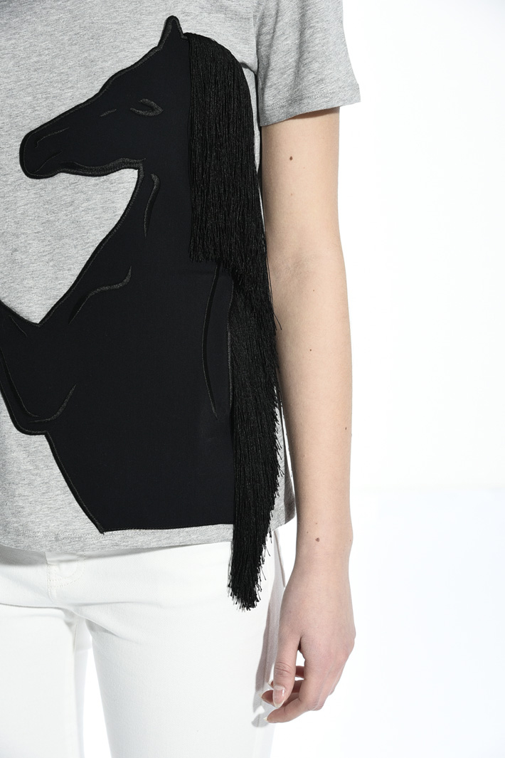Fringed cotton T-shirt Intrend Fringed cotton T-shirt Intrend