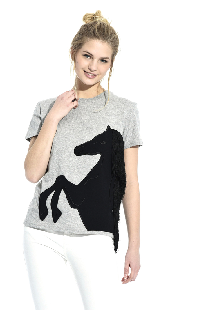 Fringed cotton T-shirt Intrend Fringed cotton T-shirt Intrend
