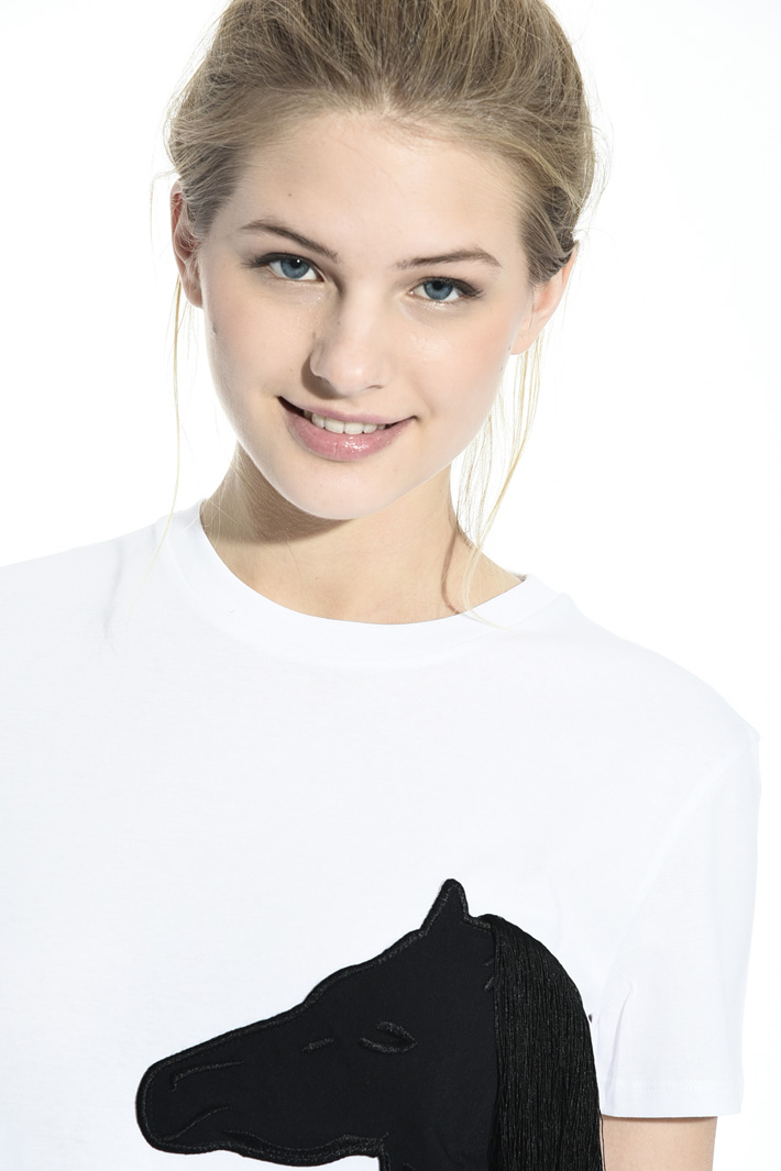 Fringed cotton T-shirt Intrend Fringed cotton T-shirt Intrend