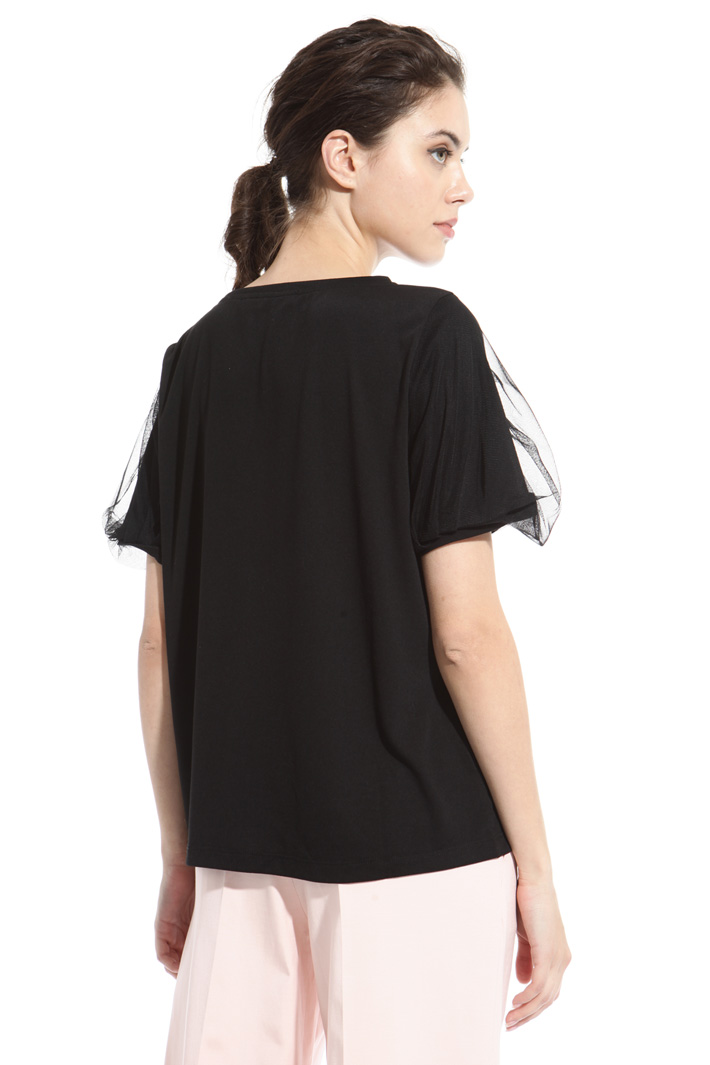 Tulle sleeve T-shirt Intrend Tulle sleeve T-shirt Intrend