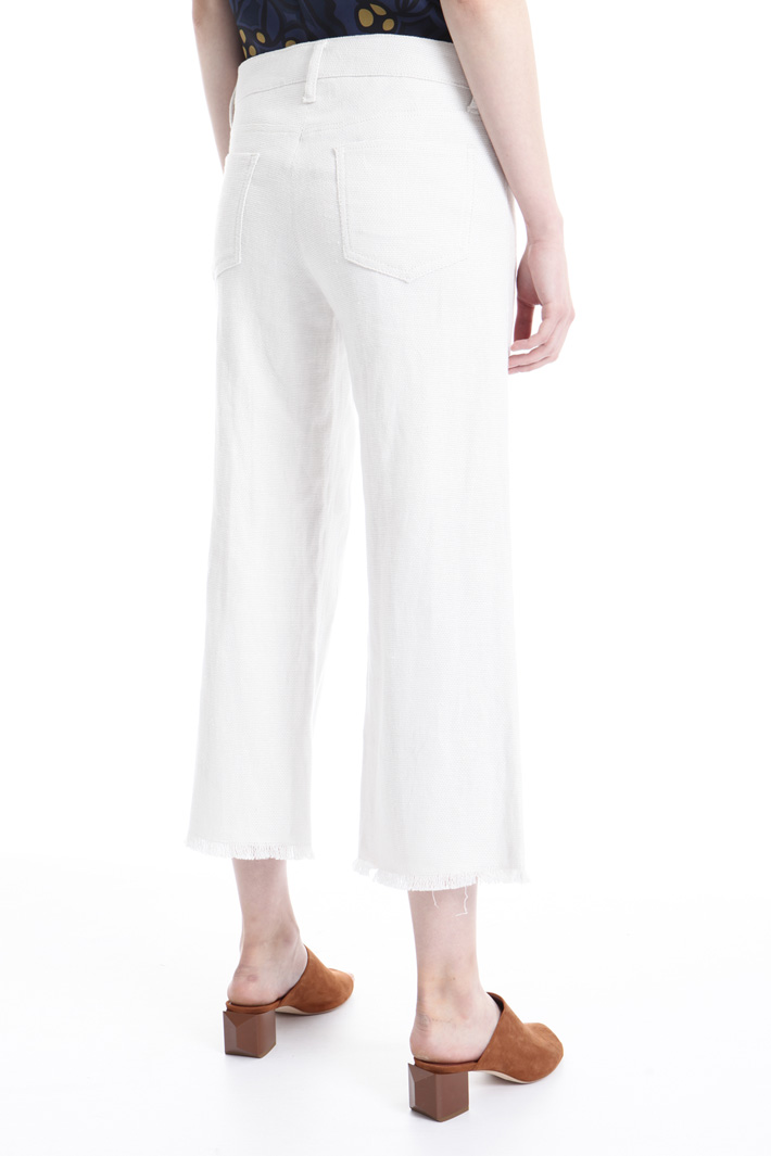 Pantalone in lino con frange Intrend Pantalone in lino con frange Intrend