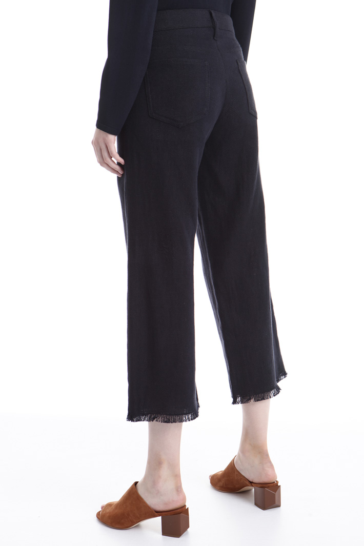 Pantalone in lino con frange Intrend Pantalone in lino con frange Intrend