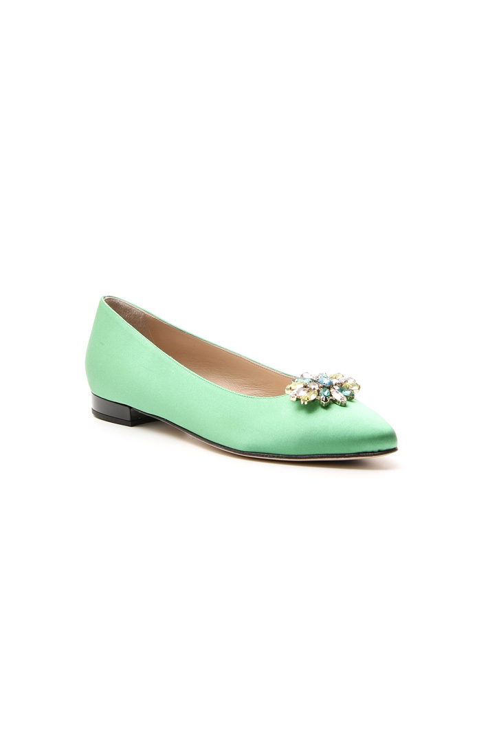 Satin ballerinas with appliqué Intrend Satin ballerinas with appliqué Intrend