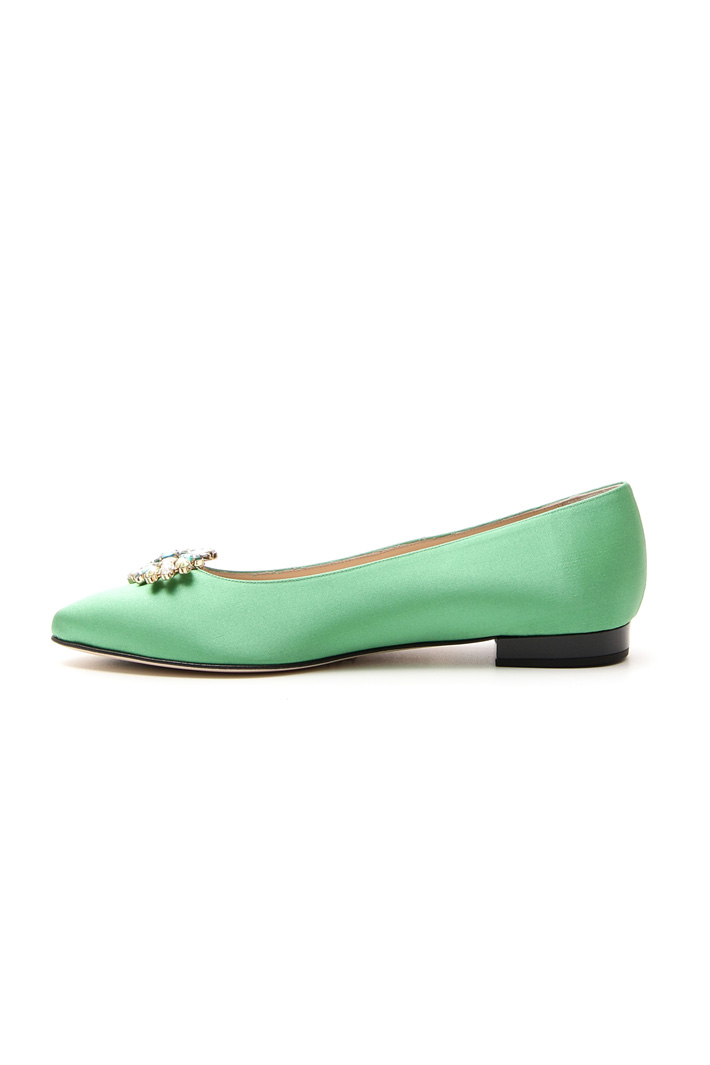 Satin ballerinas with appliqué Intrend Satin ballerinas with appliqué Intrend