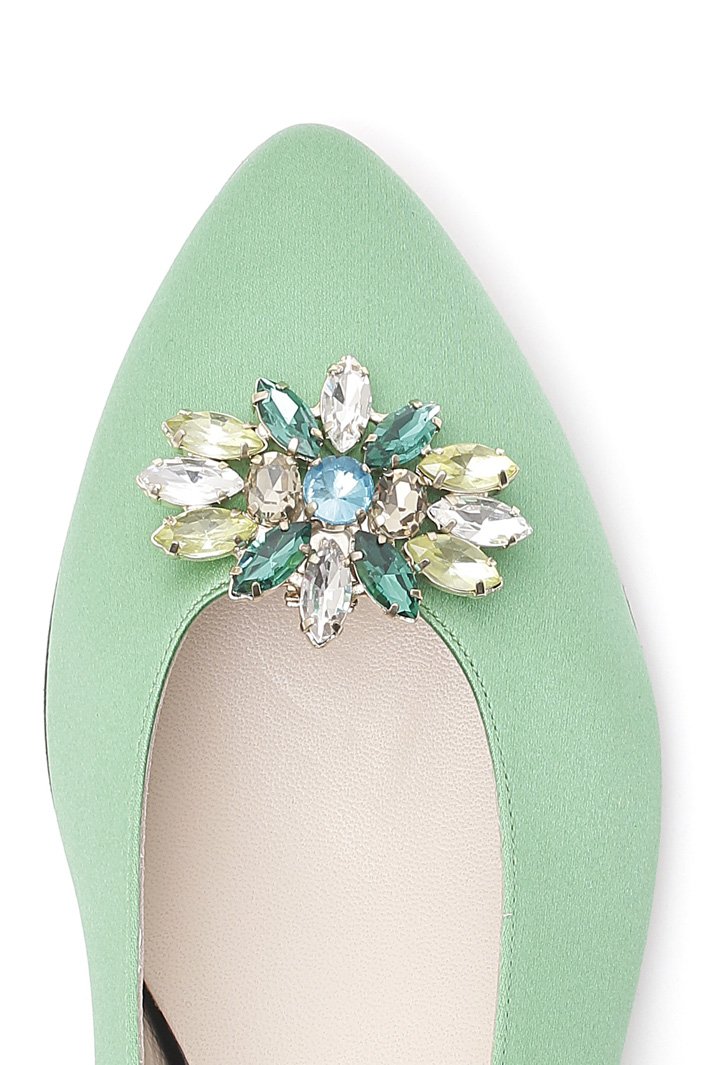 Satin ballerinas with appliqué Intrend Satin ballerinas with appliqué Intrend