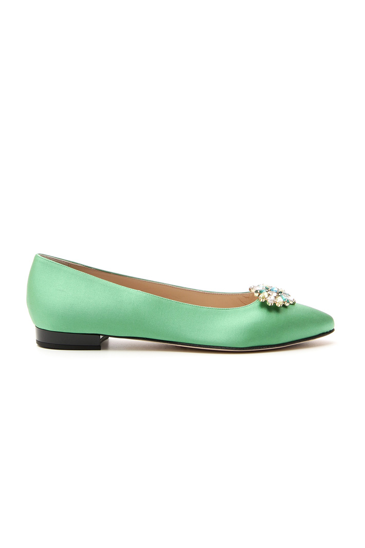 Satin ballerinas with appliqué Intrend Satin ballerinas with appliqué Intrend