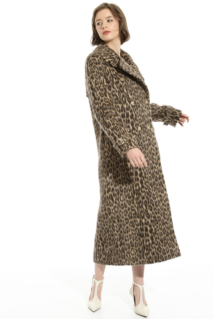 Long animal print coat Intrend Long animal print coat Intrend