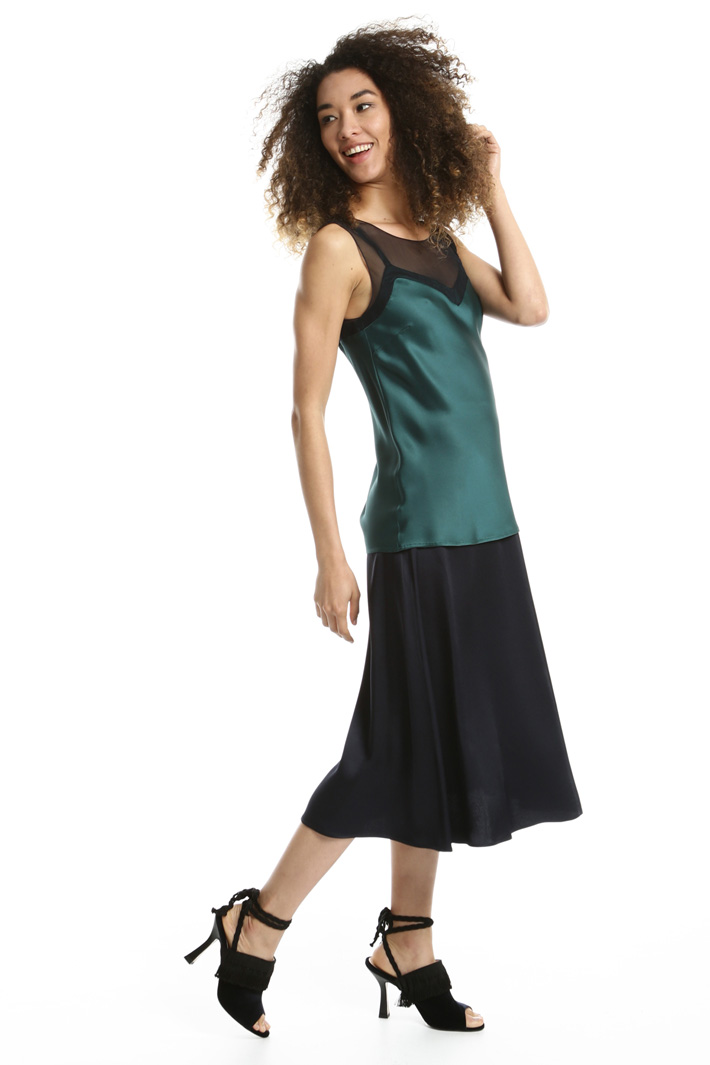Satin and tulle top Intrend Satin and tulle top Intrend