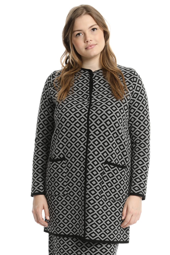 Knit jacquard overcoat Intrend Knit jacquard overcoat Intrend