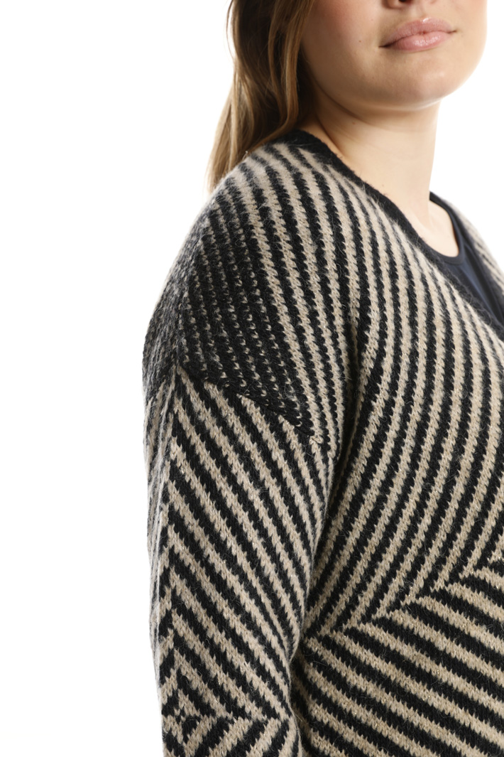 Striped jacquard cardigan Intrend Striped jacquard cardigan Intrend