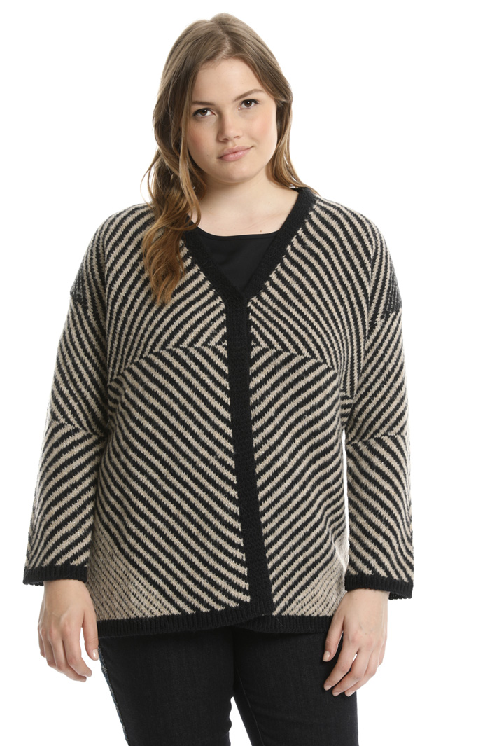 Striped jacquard cardigan Intrend Striped jacquard cardigan Intrend