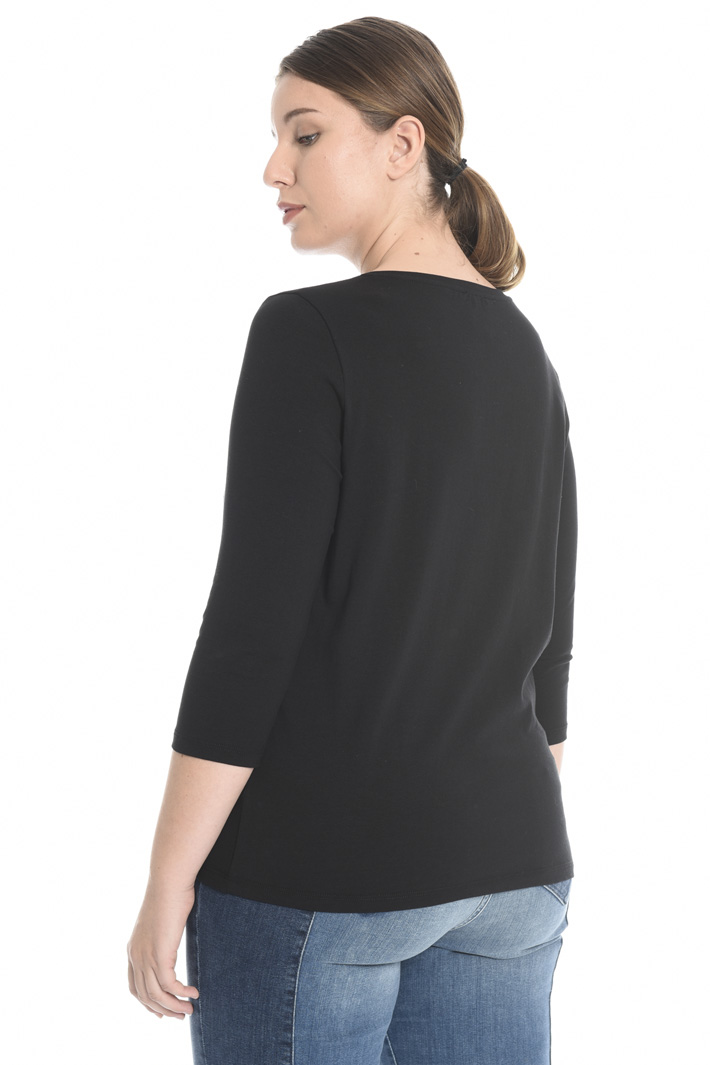 Jersey T-shirt with rhinestones Intrend Jersey T-shirt with rhinestones Intrend