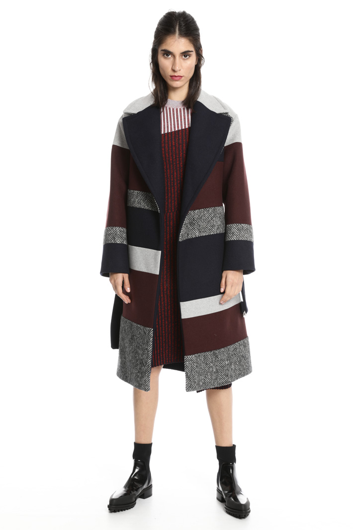 Felted coat with belt Intrend Felted coat with belt Intrend