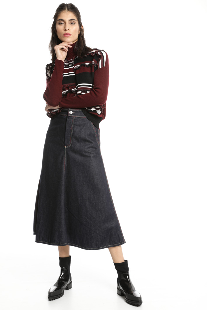 Flared denim skirt Intrend Flared denim skirt Intrend