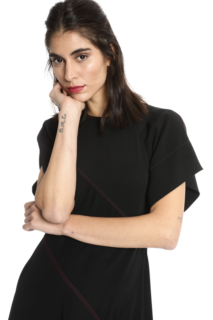 Contrast stitch dress Intrend Contrast stitch dress Intrend