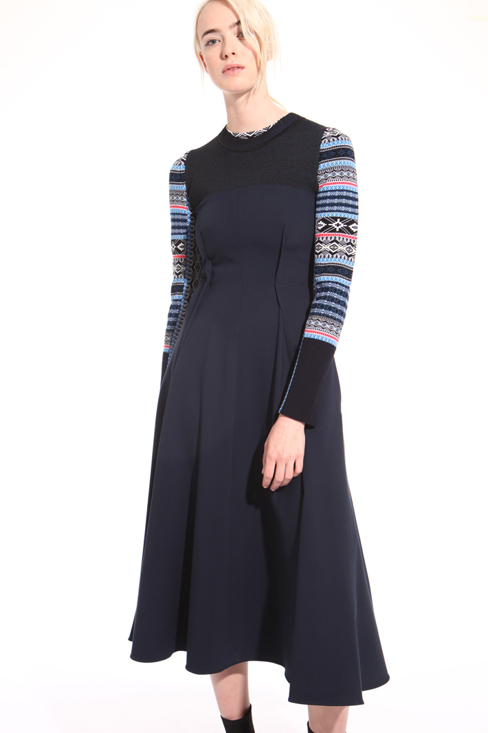 Twill and knit dress Intrend Twill and knit dress Intrend