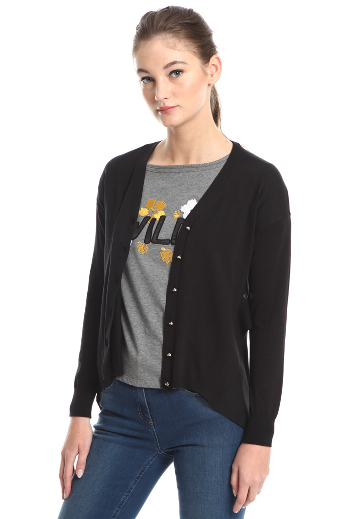 Cardigan with crepe insert Intrend Cardigan with crepe insert Intrend