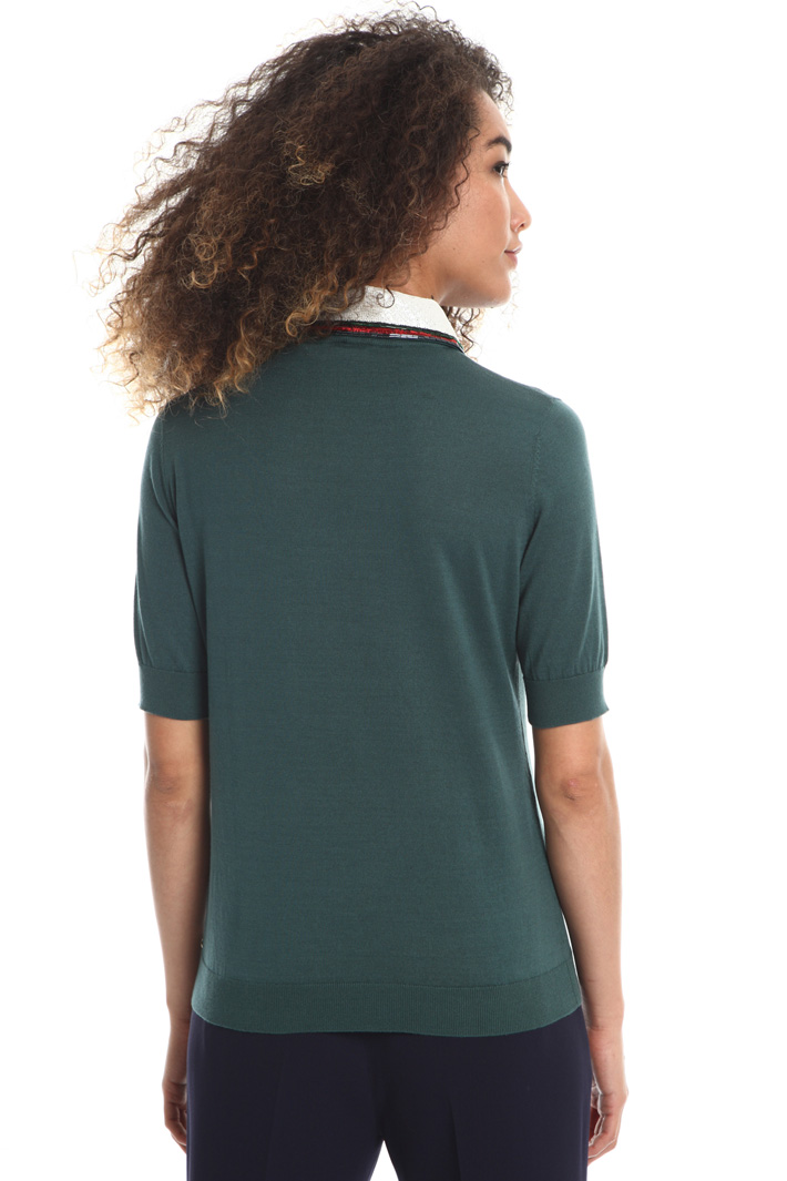 Embroidered collar sweater Intrend Embroidered collar sweater Intrend