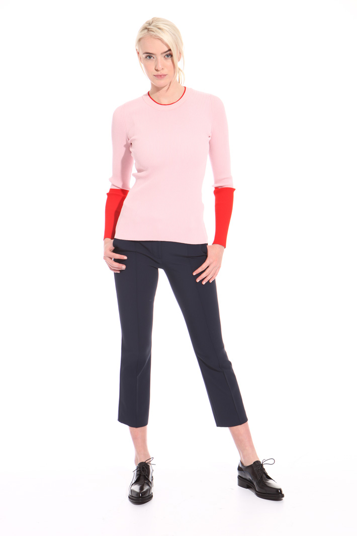 Ribbed crew neck sweater Intrend Ribbed crew neck sweater Intrend