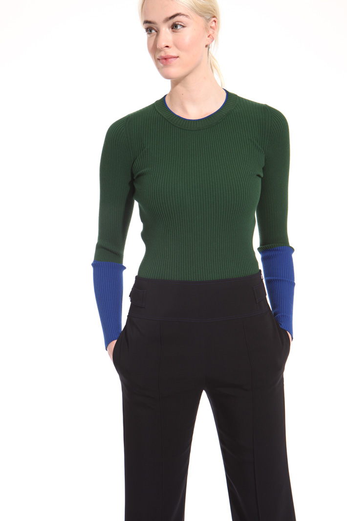 Ribbed crew neck sweater Intrend Ribbed crew neck sweater Intrend