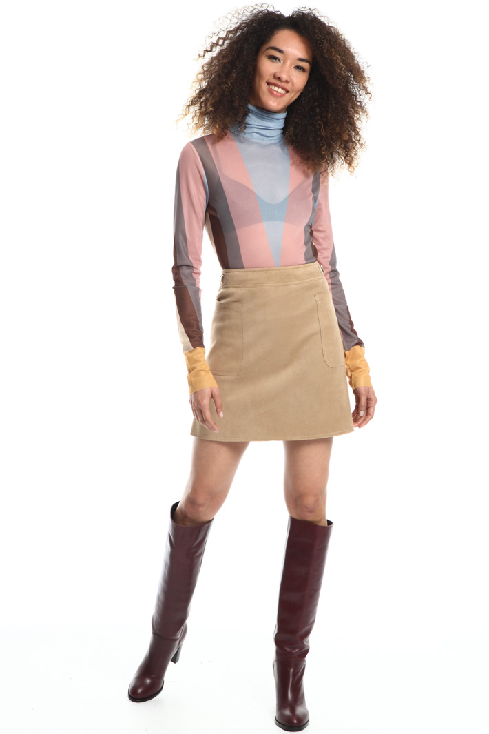 Printed tulle turtleneck top Intrend Printed tulle turtleneck top Intrend
