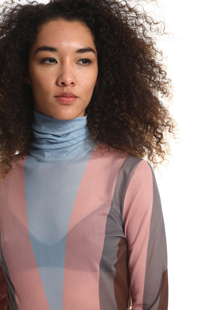 Printed tulle turtleneck top Intrend Printed tulle turtleneck top Intrend