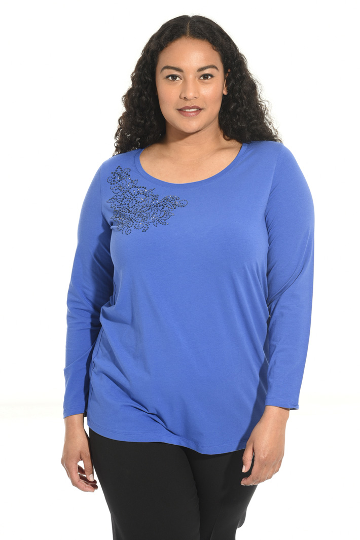 Printed rhinestone T-shirt Intrend Printed rhinestone T-shirt Intrend