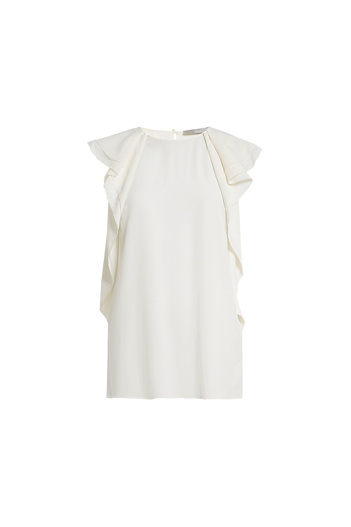 Silk blend top with ruffles Intrend Silk blend top with ruffles Intrend