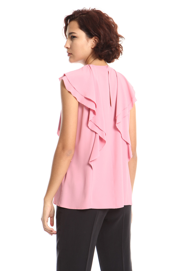Silk blend top with ruffles Intrend Silk blend top with ruffles Intrend