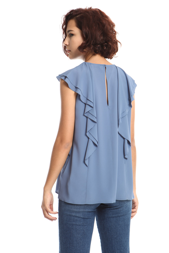 Silk blend top with ruffles Intrend Silk blend top with ruffles Intrend